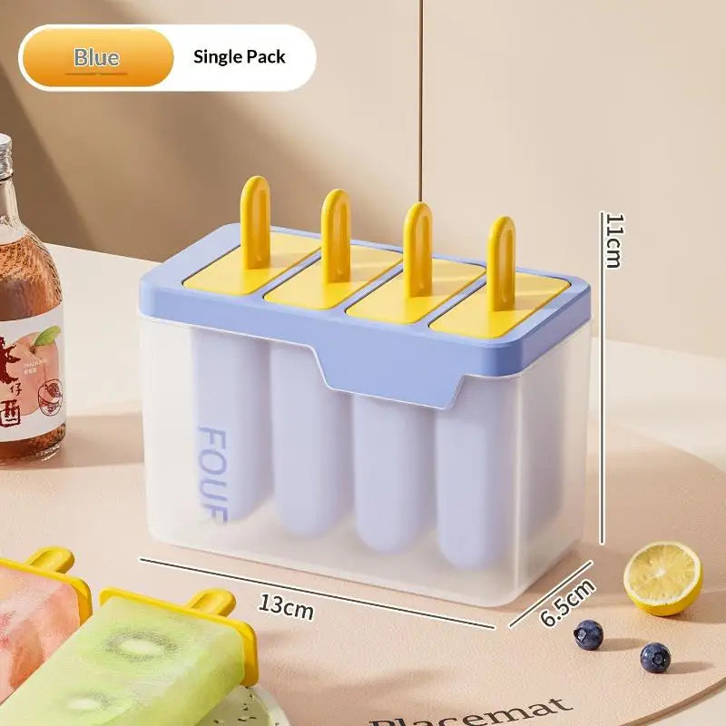 Popsicle Sorbet Mold Food Grade Household Making Abrasive Tools Lid Qme Blue