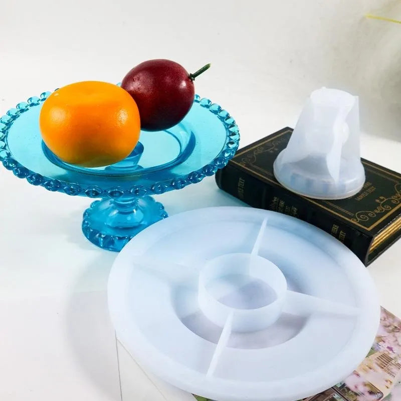DIY Handmade Fruit Tray Plate Silicone Mold Round Disc Holder Base Home Decoration Storage Tray Silicone Mold Resin Making Mould Qme
