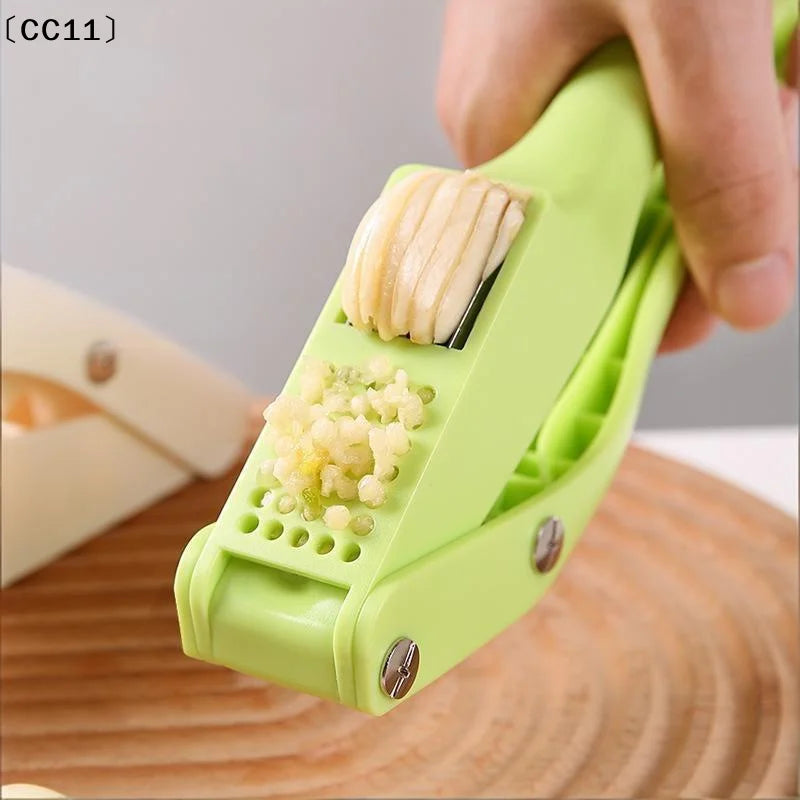 2-in-1 Multifunctional Garlic Press Pressing Mash Sliced Vegetable Qme