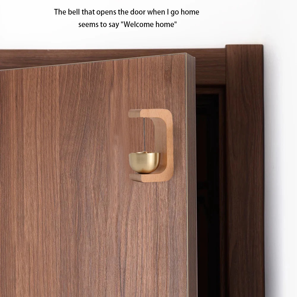 Dopamine Wind Bell Magnetic Suction Door Glue Free Wind Chimes Entrance Doorbell Reminder Walnut Wood Wind-bell Home Decor ﻿ Qme