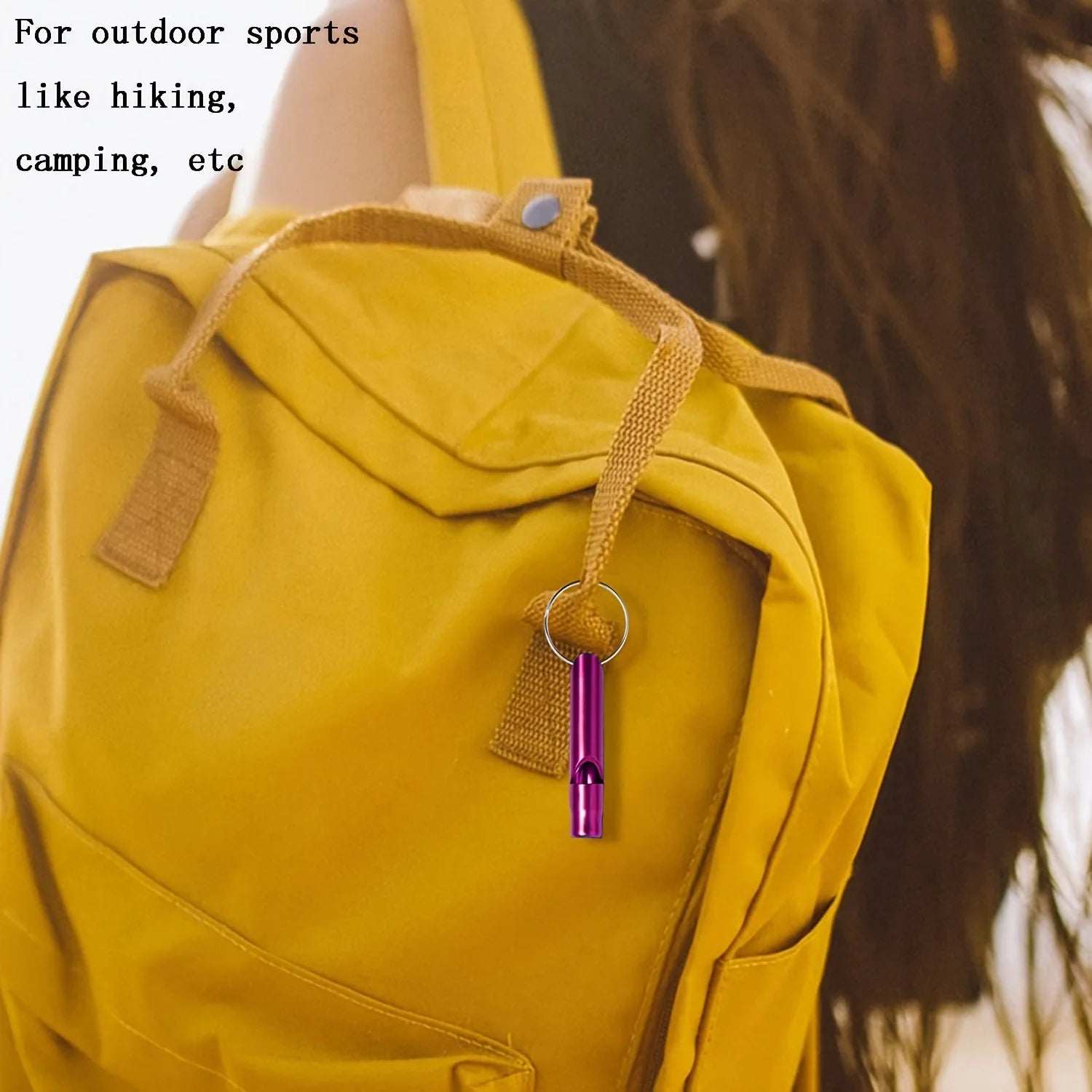 High Decibel Aluminum Alloy Survival Whistle, Portable Keychain Emergency Safety Whistle for Outdoor Camping Hiking Qme