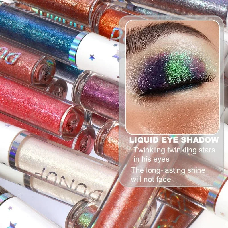 24color Eyeshadow Stick Liquid Eyeliner Metallic Color Green Pearlescent Glitter Eye Shadow Waterproof High Gloss Makeup Pigment Qme
