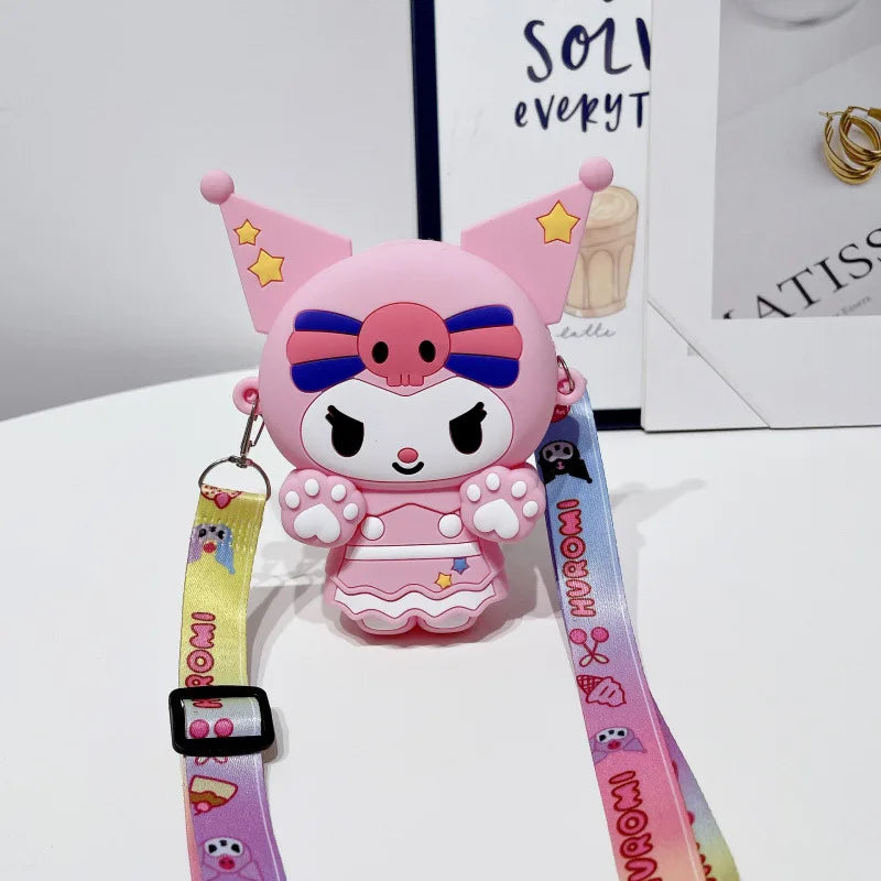 Hello Kitty Kuromi Cute Silicone Coin Purse Fashionable Shoulder Bag for Outings and Trips Qme 2
