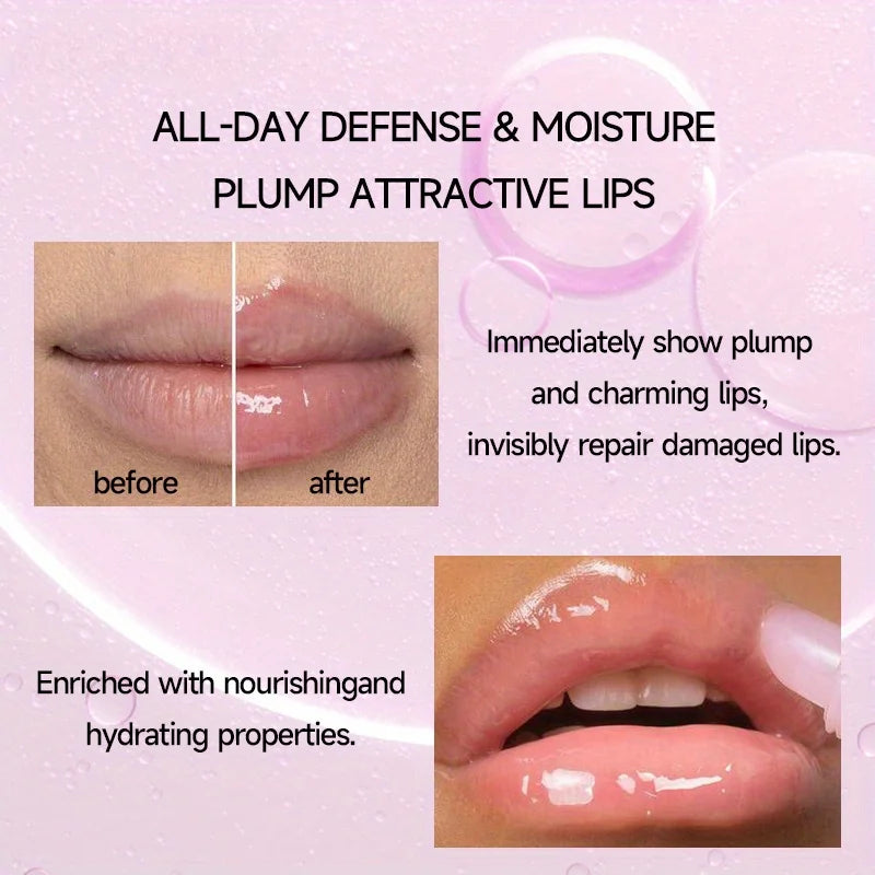Shimmer Lip Oil Tinted For Fuller Lip Effect, Collagen Lip Gloss, Moisturizing Lip Care Extreme Volume Lip Essence Lips Enhancer Qme