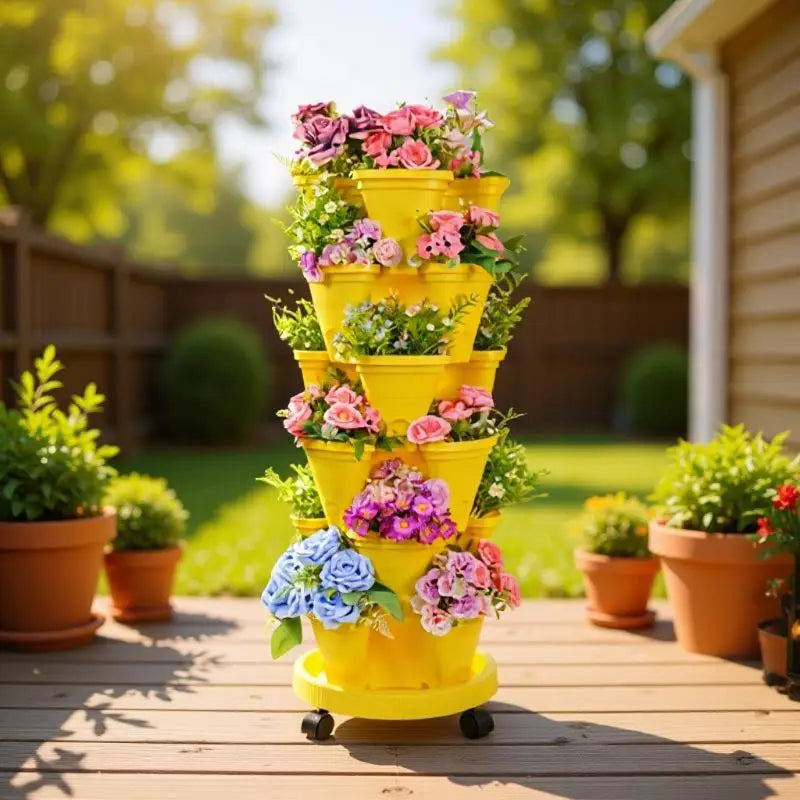 Multi-layer Strawberry Planter Tower Home Garden Vertical Stackable Qme