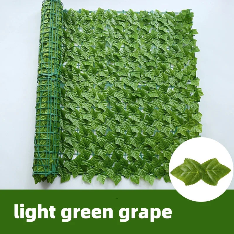 50X100cm Artificial Flowers Leaves Fence Removable Outdoor Garden Decoration Hedge Privacy Protection Green Leaf Flower Wall Qme light green grape 50X100cm