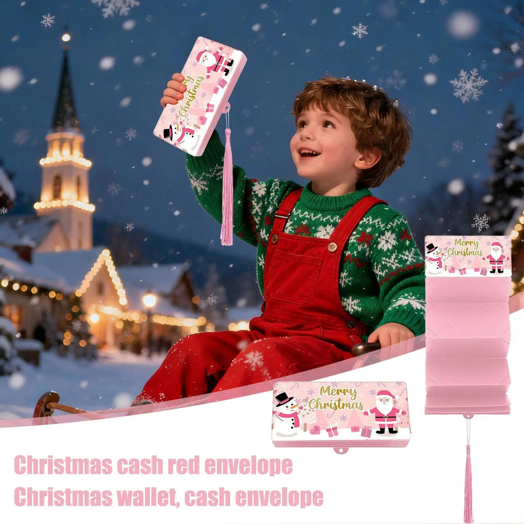 Christmas Money Holder 10-Slot Festive Box Merry Cash Envelope Women Qme