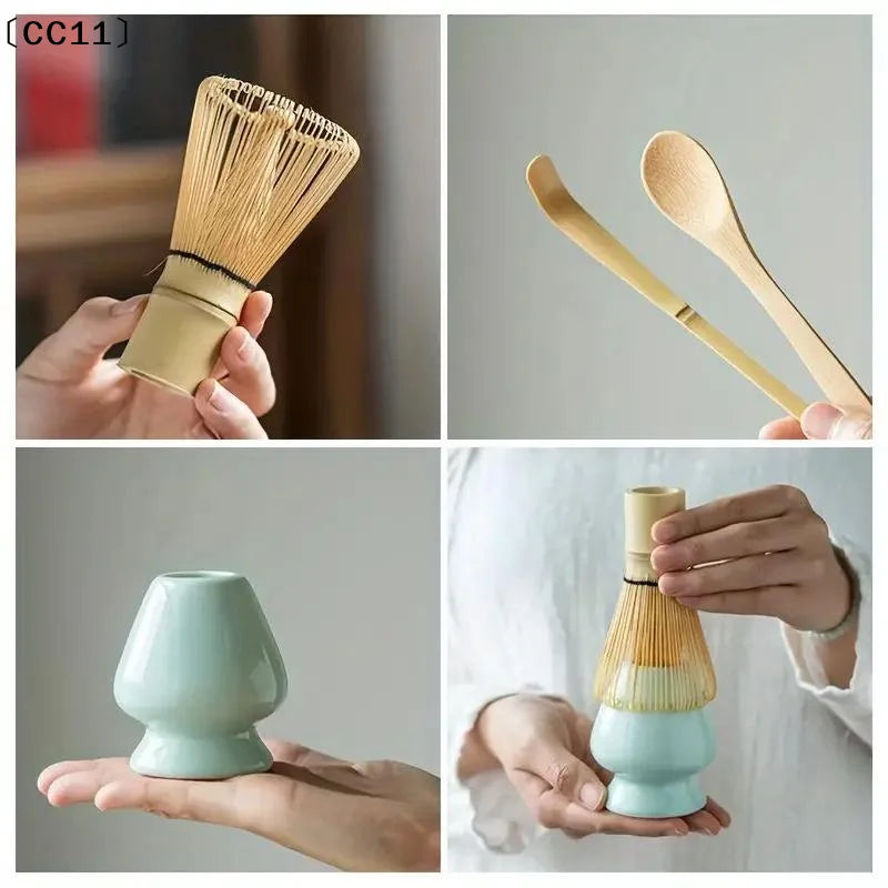 3 Japanese Matcha Tea Safe Bamboo Whisk Teaspoon Spoon Sets Indoor Qme