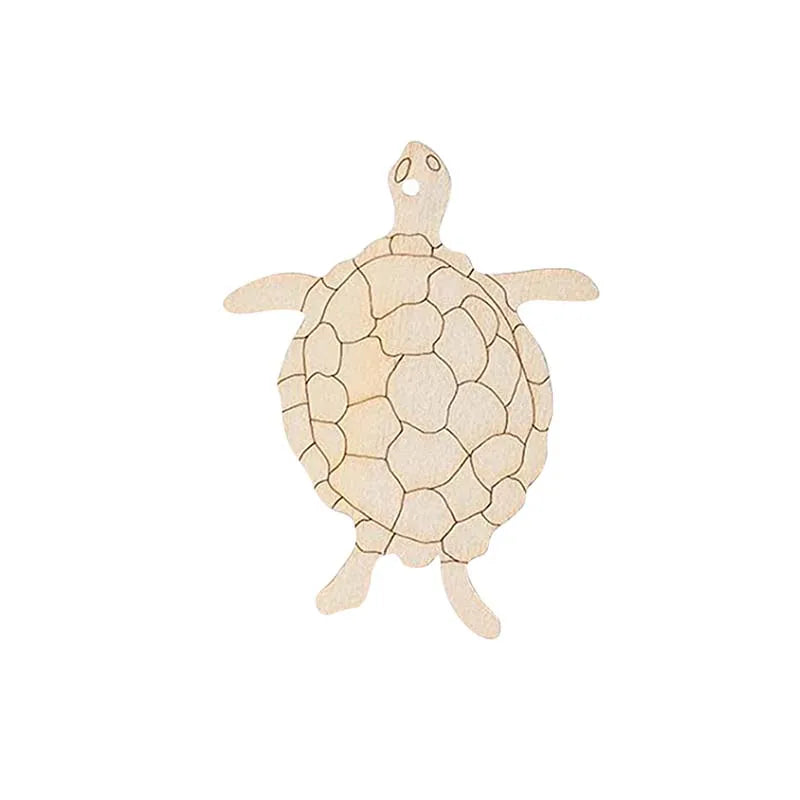 5Pcs Blank Marine Animal Wooden Crafts Painting Graffiti Material Art Coloring Pendant For Children Handmade Decor DIY Material Qme 1