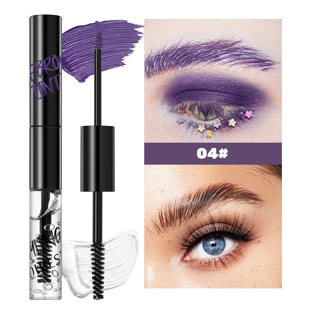 QIBEST Tinted Eyebrow Gel Mascara Lasting Waterproof Brown Tinting Eye Brow Sculpt Glue Red Purple Brow Cream Makeup For Women Qme 04
