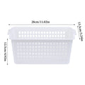 Plastic Storage Basket Snacks Storage Hollow Rectangular Ins Storage Box Basket Sorting Sundries For The Bathroom Kitchen Qme White
