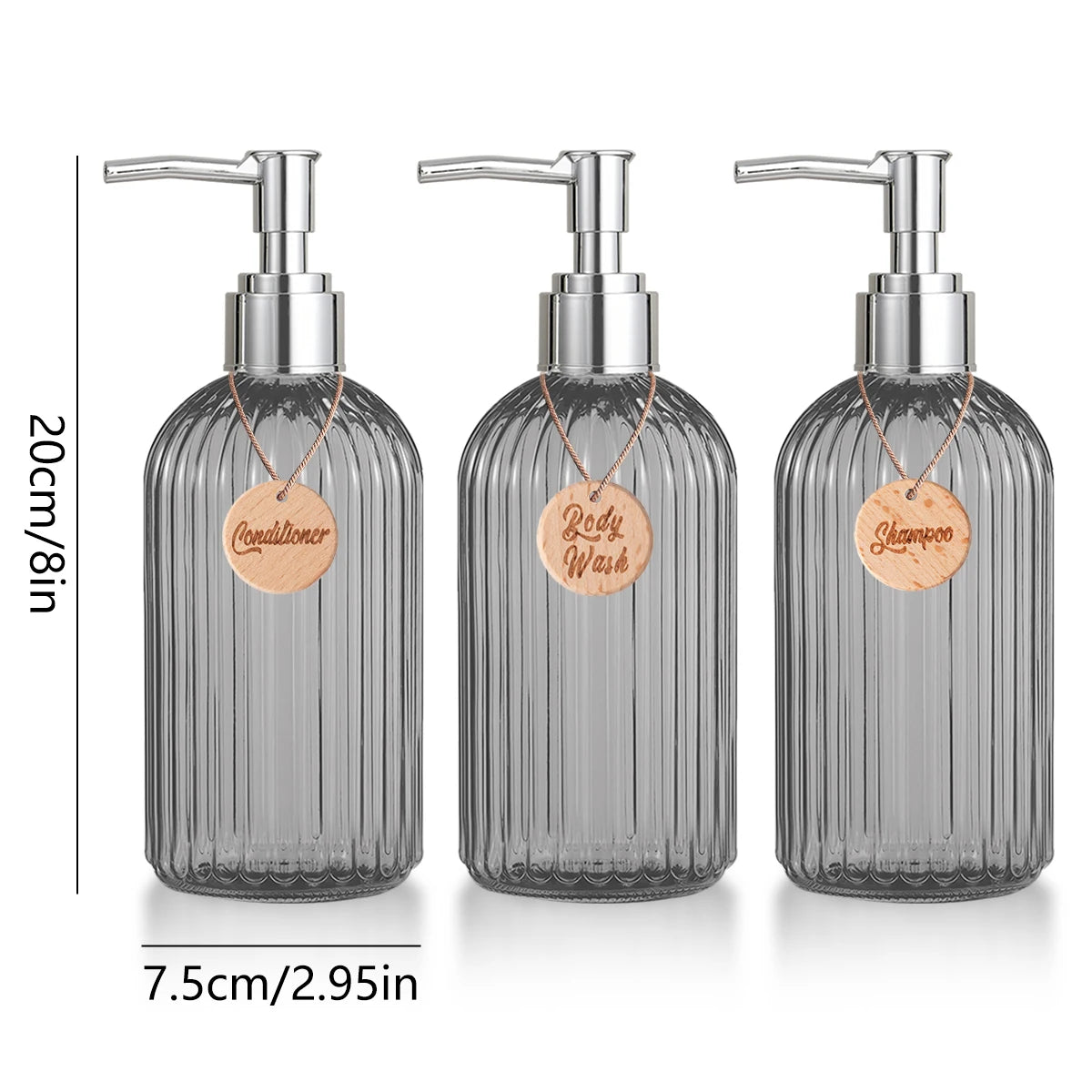 Shower Containers for Shampoo, Conditioner and Body Wash, Bathroom Counter Storage Shampoo Bottles Bodywash Dispenser for Shower Qme