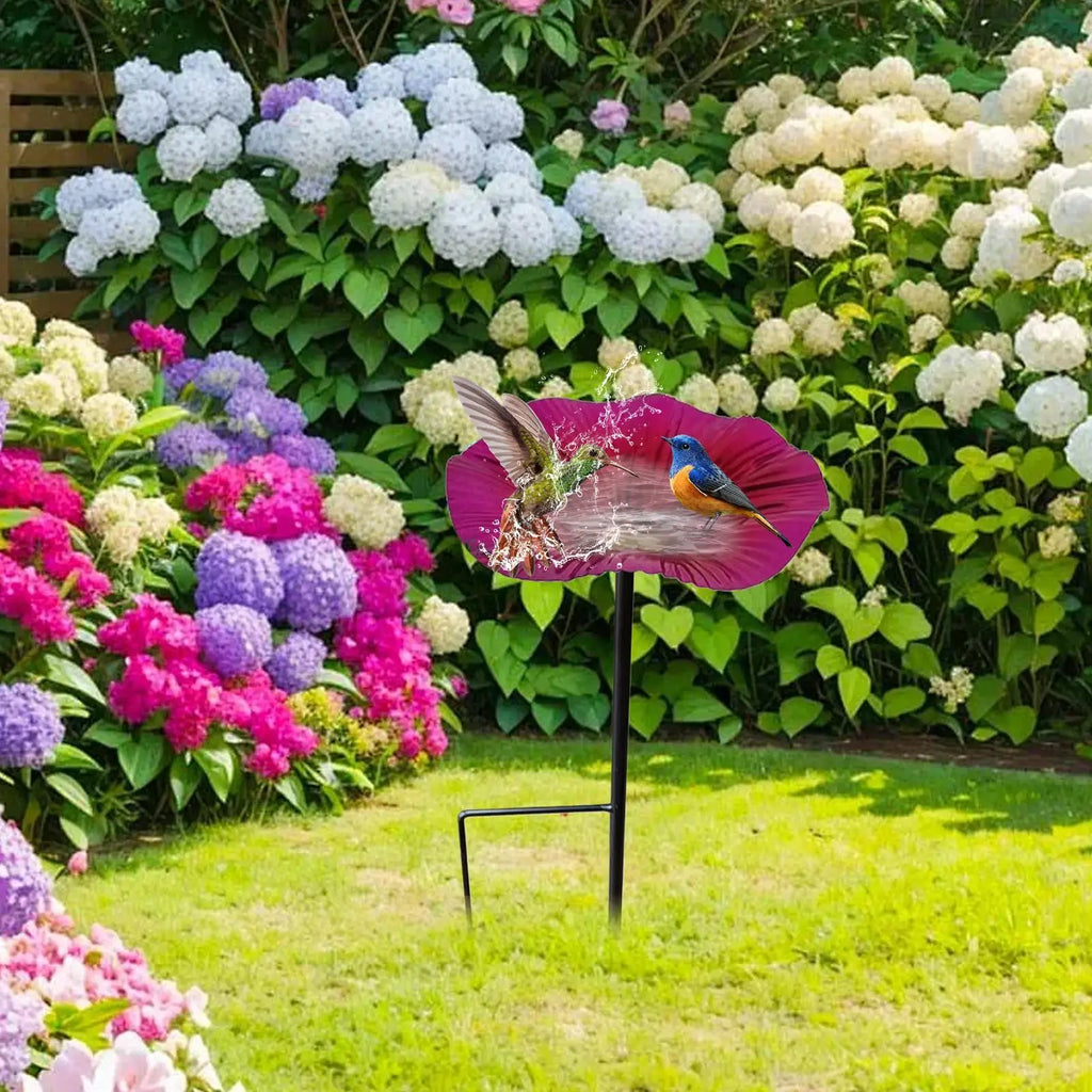 Bird Bath Outside Weather-resistant Garden Water Bowl Outdoor Feeder Qme