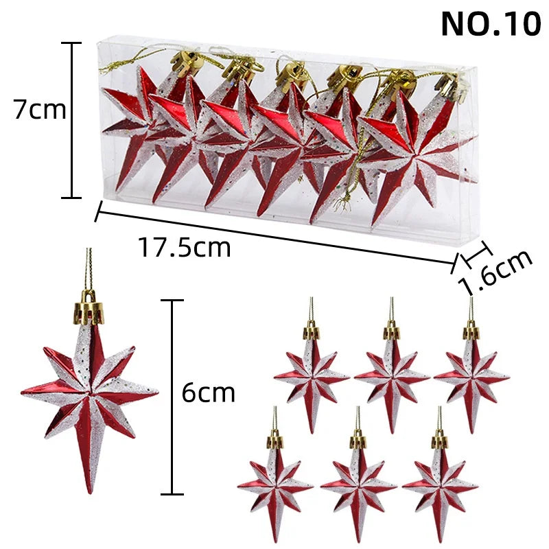 6PCS Christmas Tree Decorations Lollipops Pine Cones Candy Canes Christmas Decoration Pendants Christmas Decorations for Home Qme Set 10