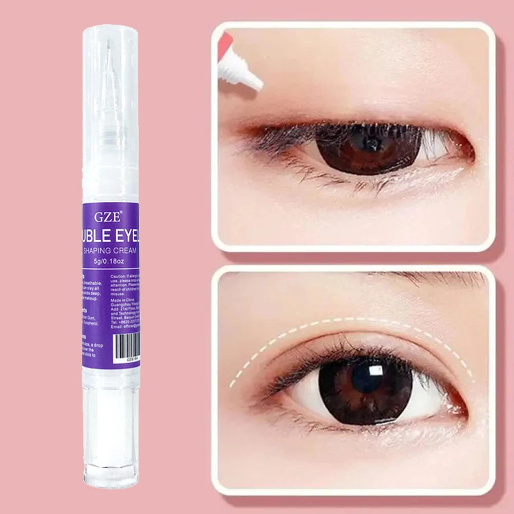 GZE Double Eyelid Pen, Skin Shaping Cream, Make Eyes Looks Bigger, Natural Look And Long Lasting Shaped, Double Eyelid Glue Qme