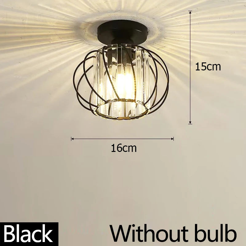 Modern luxury crystal E27 ceiling light, dining room, bedroom, corridor, entrance, staircase, kitchen lighting fixtures Qme Black-B