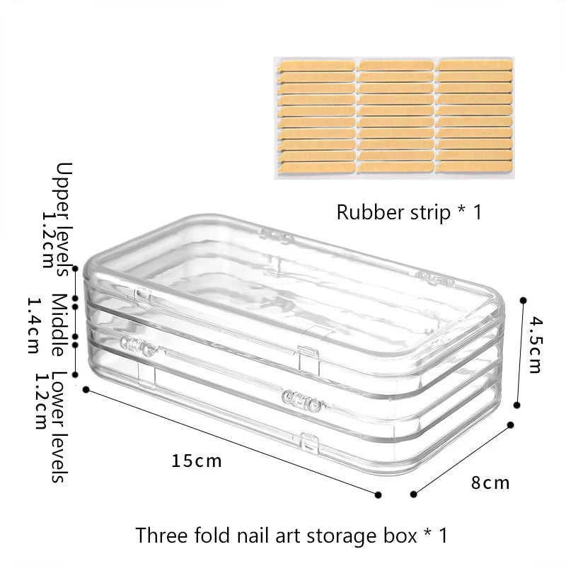 False Nail Tips Dispaly Storage Box Tape Roll Wearable Fake Nails Qme A