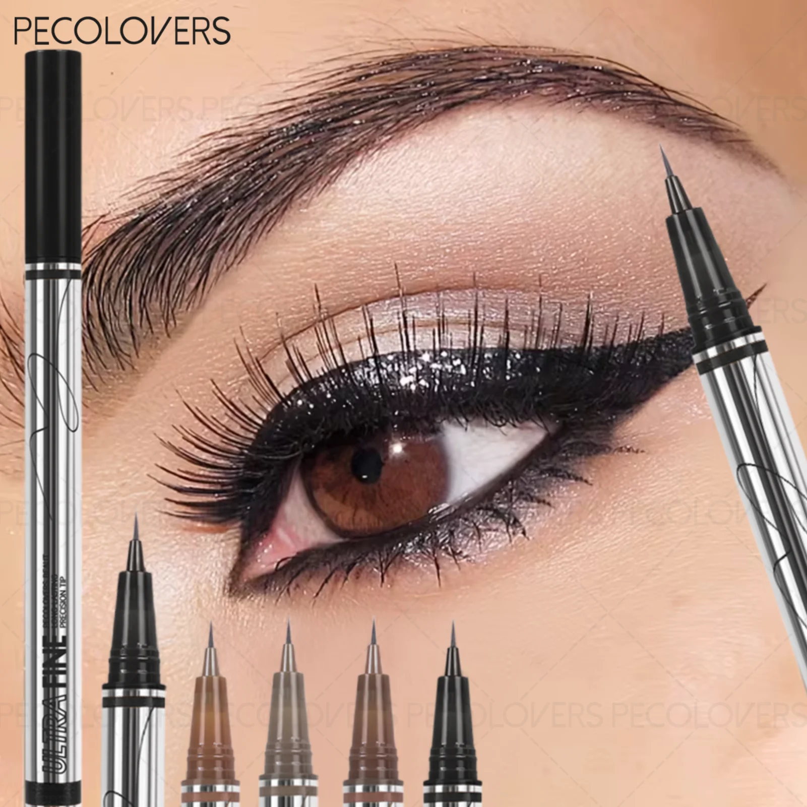 2-in-1 Soft Tip Eyebrow Pencil Eyeliner Balck Brown Waterproof Qme