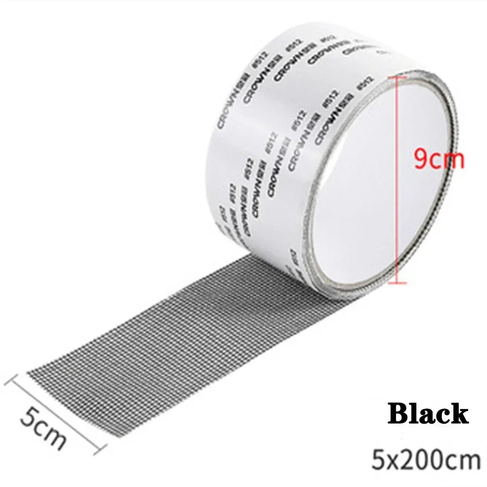 1ps Easy-to-Apply Waterproof Window Screen Repair Tape – Keep Mosquitoes Out with Our Anti-Insect, Self-Adhesive Mesh Patch Qme BLACK