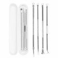 4PCS Blackhead Remover Acne Needle Tools Set Face Cleaning Black Dots Pimple Comedone Extractor Pore Cleaner Skin Care Products Qme Silver
