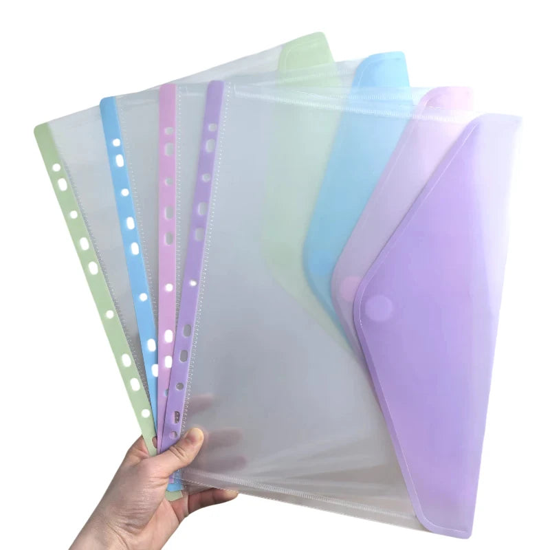 A4 Long File Bag Loose Leaf Transparent Data Book 11Hole Organizer Qme