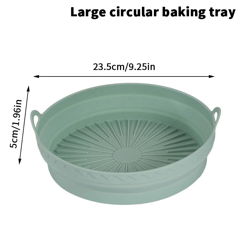 Foldable Air Fryer Silicone Mould Reusable Basket Food Safe Non Stick Qme LC1