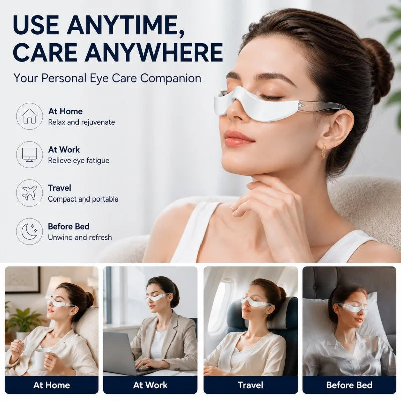 Red Light Microcurrent Eye Massager Target Dark Circles Puffiness Qme