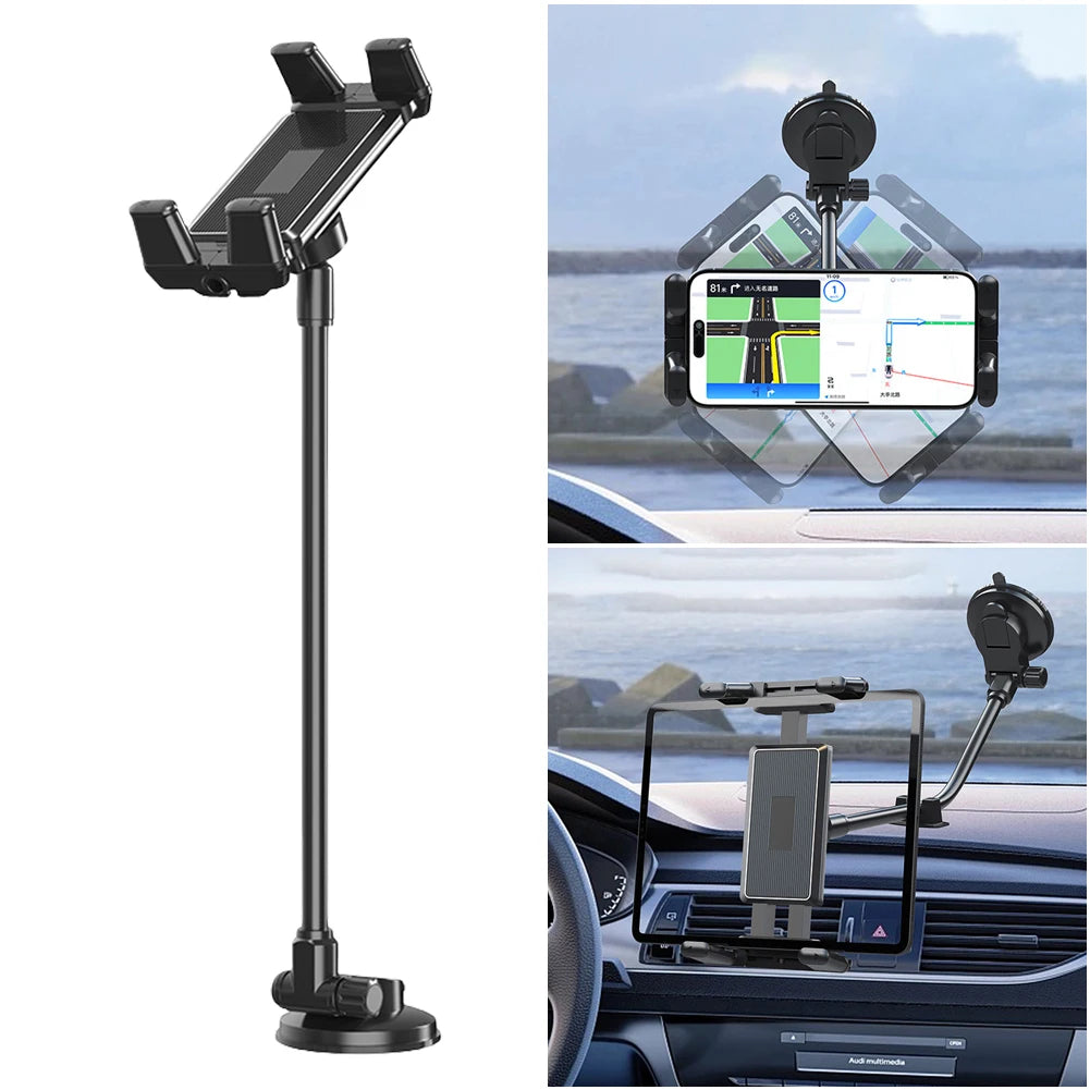 Suction Cup Dashboard Phone Tablet Holder Long Arm Gooseneck Phone Bracket Windshield Cell Phone Support for Truck SUV Vehicle Qme
