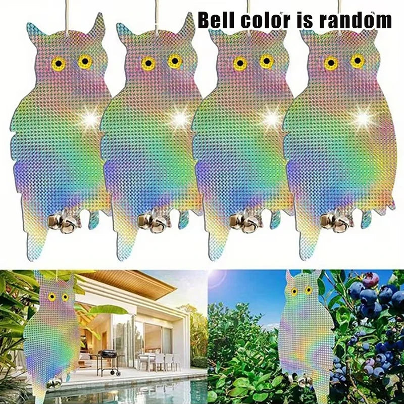 1 2 4 Outdoor Garden Decorative Wind Chime Reflective Owl Fake Hawk Qme C