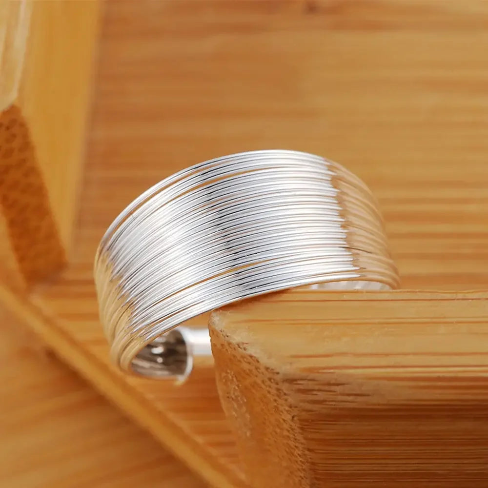 925 Sterling Silver Multi-line Rings For Women adjustable Fashion Wedding Engagement Party Gifts Charm Jewelry high quality Qme resizable