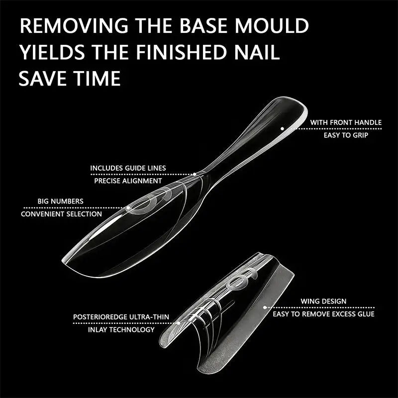 Coffin Nail Extension Forms Dual Mold Reusable DIY Acrylic Gel Qme