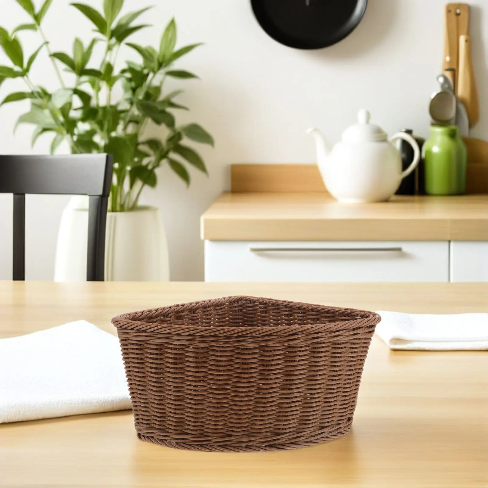 2Pcs Corner Storage Basket Half Circle 10 Inch Imitation Rattan Woven Tray Wardrobe Organizer Side Table Organizer Basket Qme