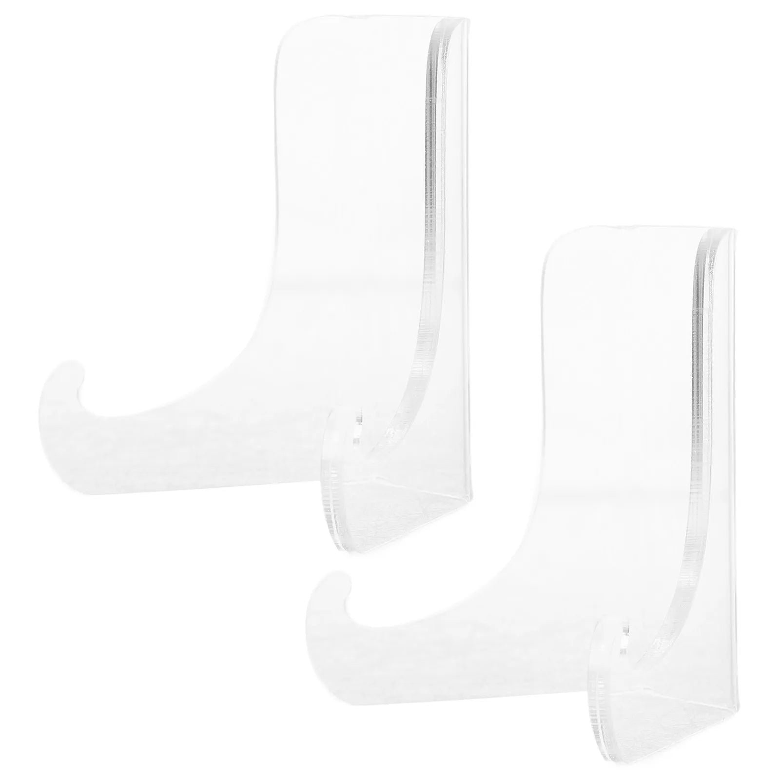 2Pcs Clear Acrylic Small Easel Stand for Photos Plates Cards Coins Mini Models Display Holder Home Office Wedding Party Qme