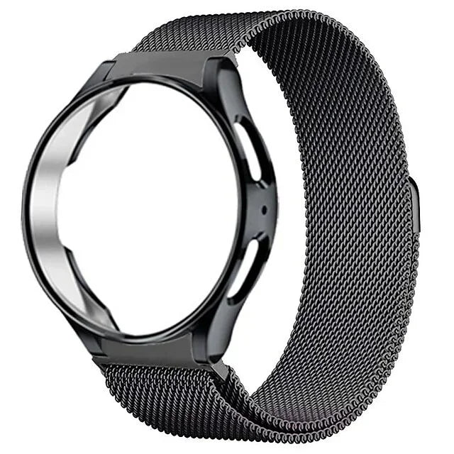 Strap + TPU Case For Samsung Galaxy Watch 6 Classic 43mm 47 42mm No Gaps Metal Bracelet Galaxy Watch Qme Black B Watch 5Pro 45mm