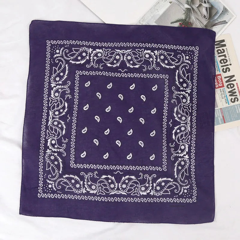 Unisex Hijab Men Women Black Cotton Bandana Hairband Cowboy Biker