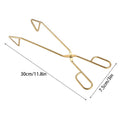 Kitchen BBQ Heat Resistant Hollow-out Barbecue Clip Food Tongs Qme L Gold