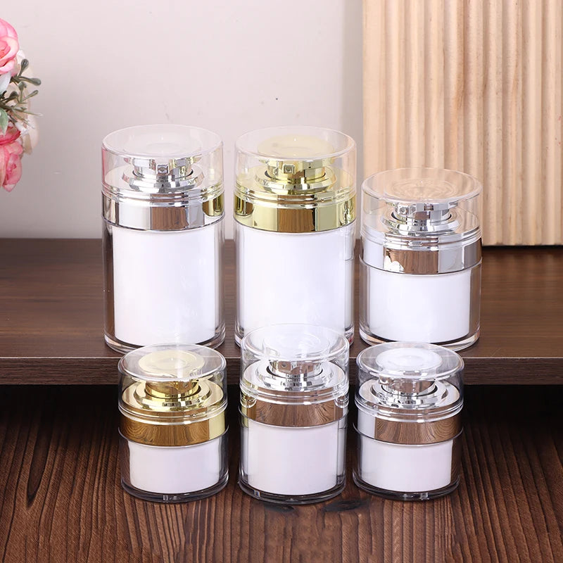 Refillable Vacuum Bottle Travel Cream Lotion Cosmetic Container Pump Qme