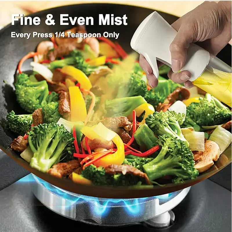 200/300/500ml Oil Spray Plastic Household Kitchen Oil Spray Bottle or Oil Brush Nebulizing Mist Filling Cooking Dual Use BBQ Qme