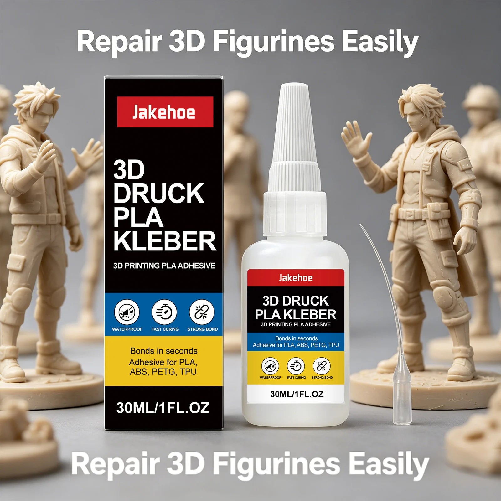 3D Printing Adhesive Waterproof Fast Curing Strong Bond Sturdy Durable Non-irritating Easy to Use Suitable for Various Materials Qme