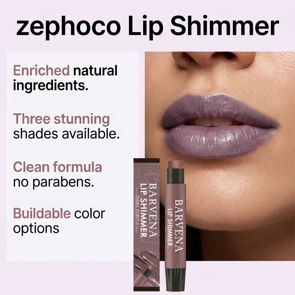 Lip Shimmer Dark Purple Tinted Lip Balm Stick Long Lasting Hydration with Natural Glowy Finish Moisturizing & Nourishing Makeup Qme