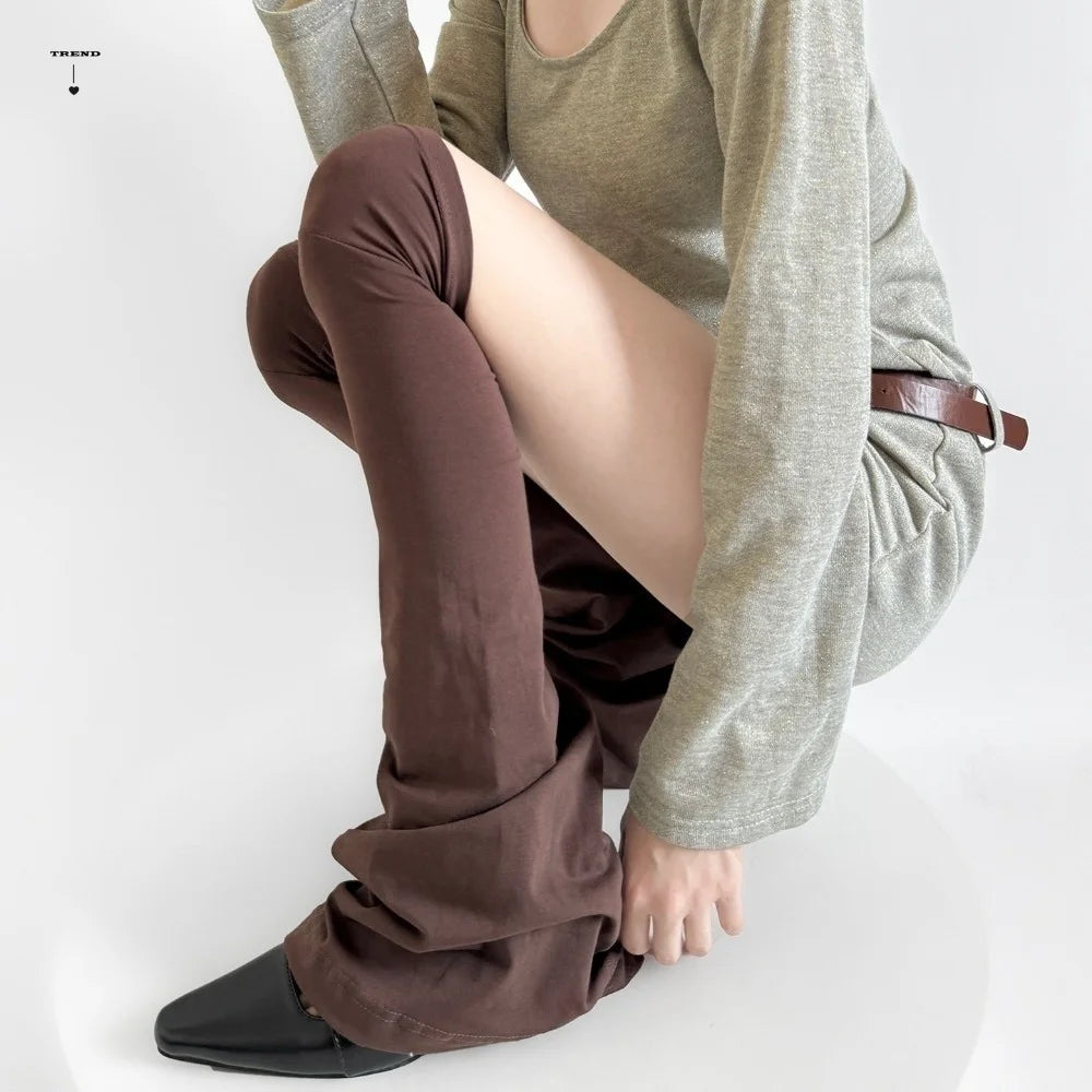 Fashion Korean Flared Leg Sleeve Soft Y2K Loose Socks Foot Cover Qme