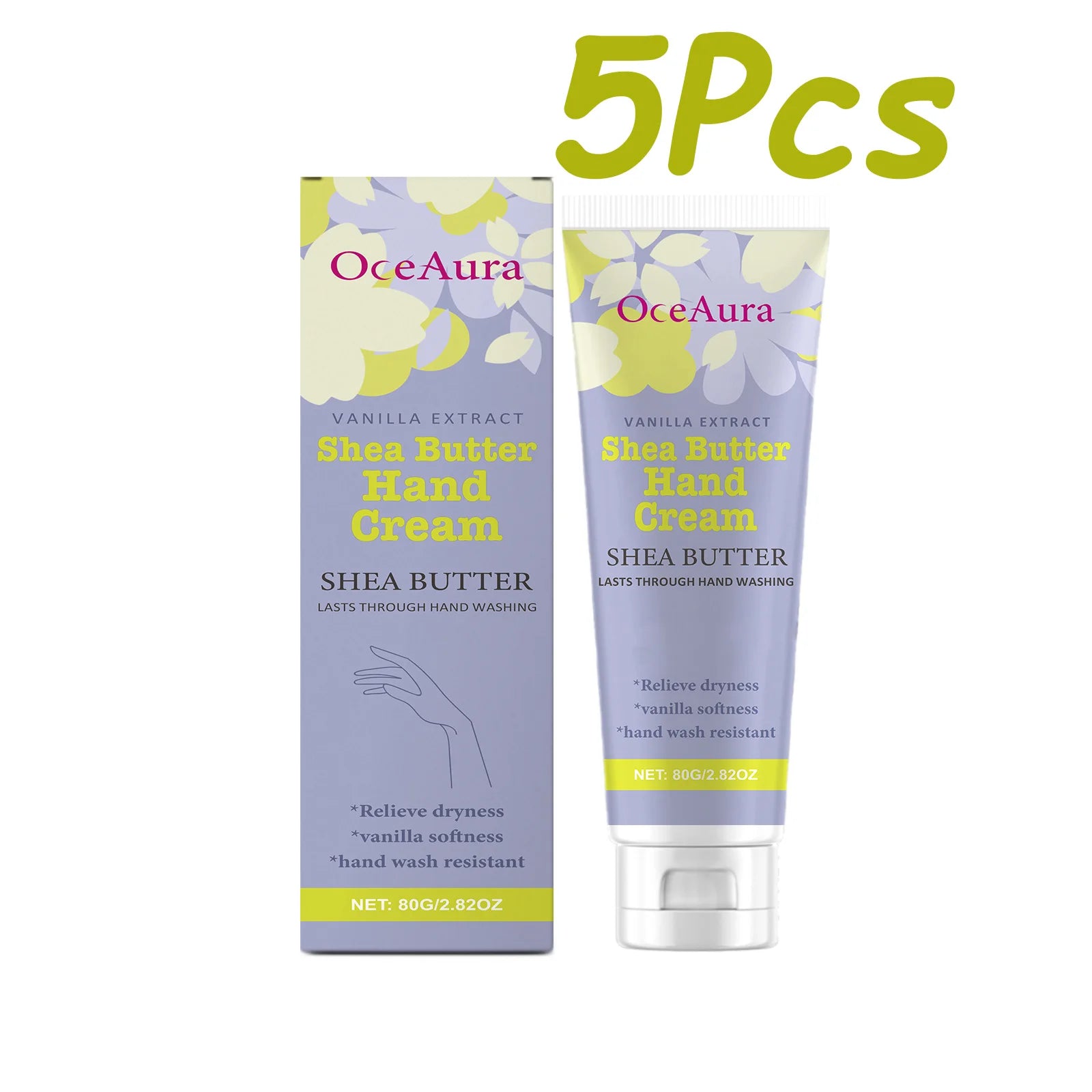 Shea Butter Hand Cream Nourishing Care Deep Hydration Anti Cracking Fast Absorbing Non-Greasy Winter Moisturizing Hand Cream Qme 5Pcs