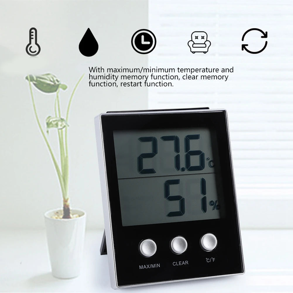 LCD Digital Thermometer Hygrometer Indoor Temperature Humidity Monitor Gauge Meter for Home Office Room Environment Control Qme