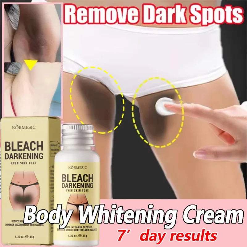 Body Whitening Cream Private Parts Underarm Dark Skin Bleaching Serum Niacinamide Whitening Lighten Dark Spots Snow Bleach Cream Qme