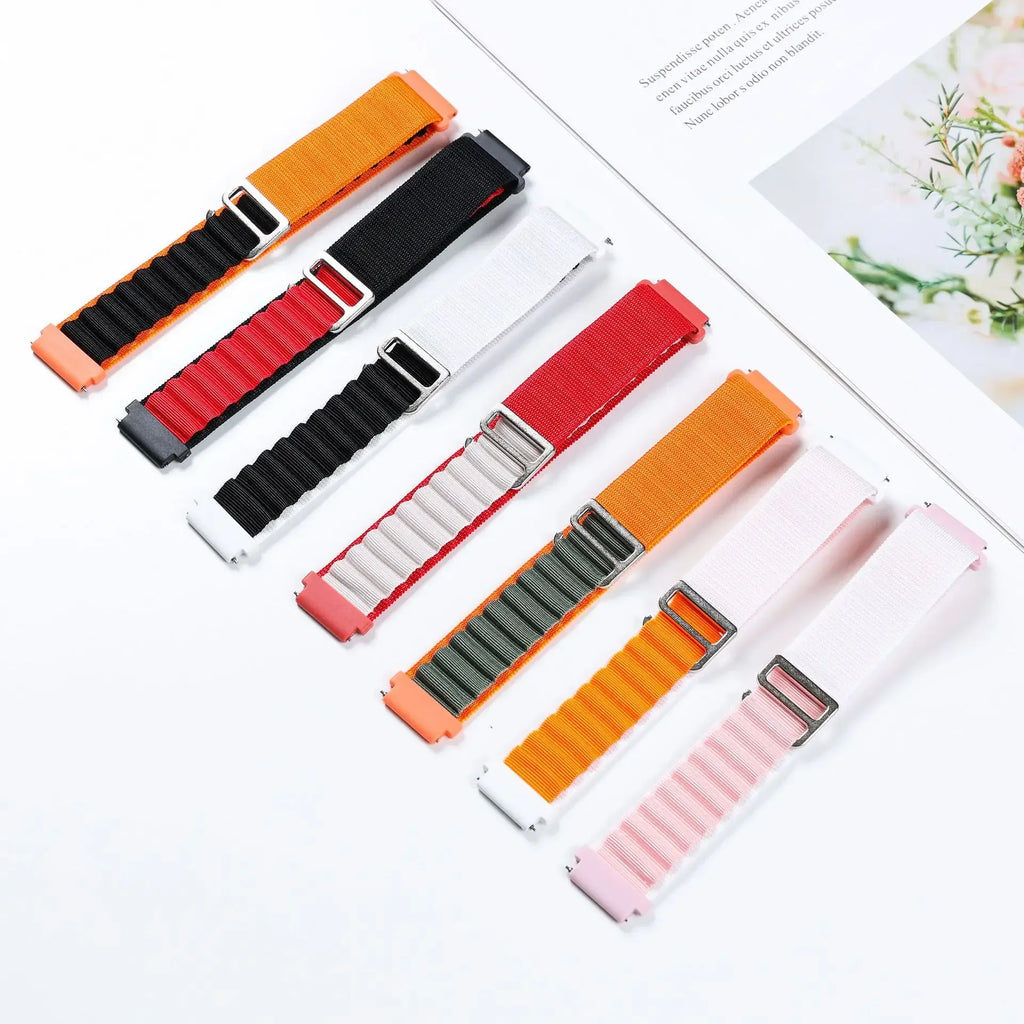 Suitable for Quartz Samsung Watch 4/5/6 20mm 22mm Nylon Quick Release Outdoor Strap Huawei GT3 High Mountain Loop Watch Bands Qme
