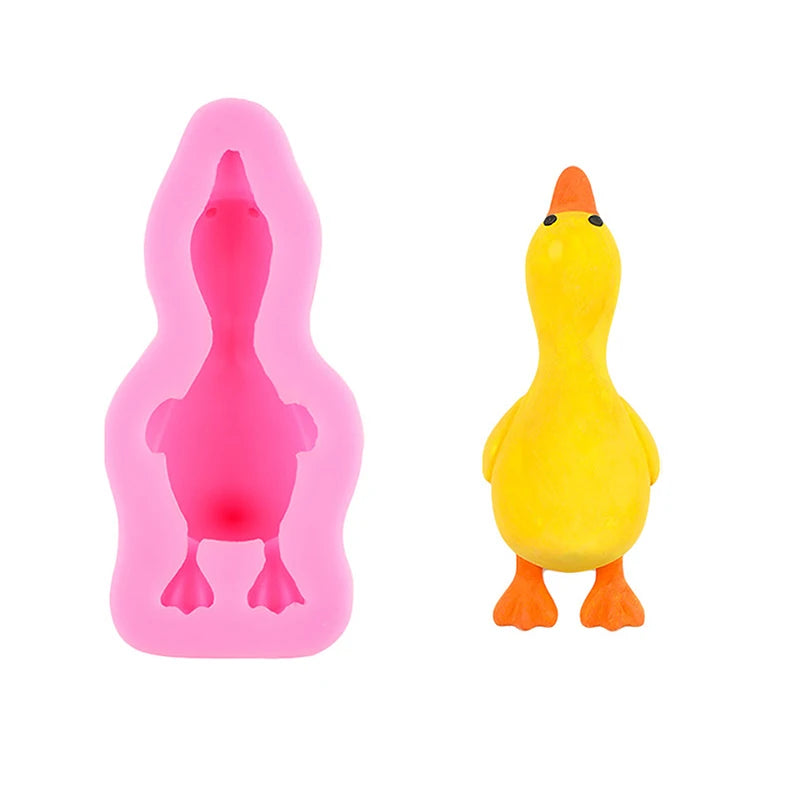 3D Cute Duck Form Silicone Mold DIY Scented Candle Plaster Soap Polymer Clay Resin Mould Handmade Baking Chocolate Cake Mold Qme