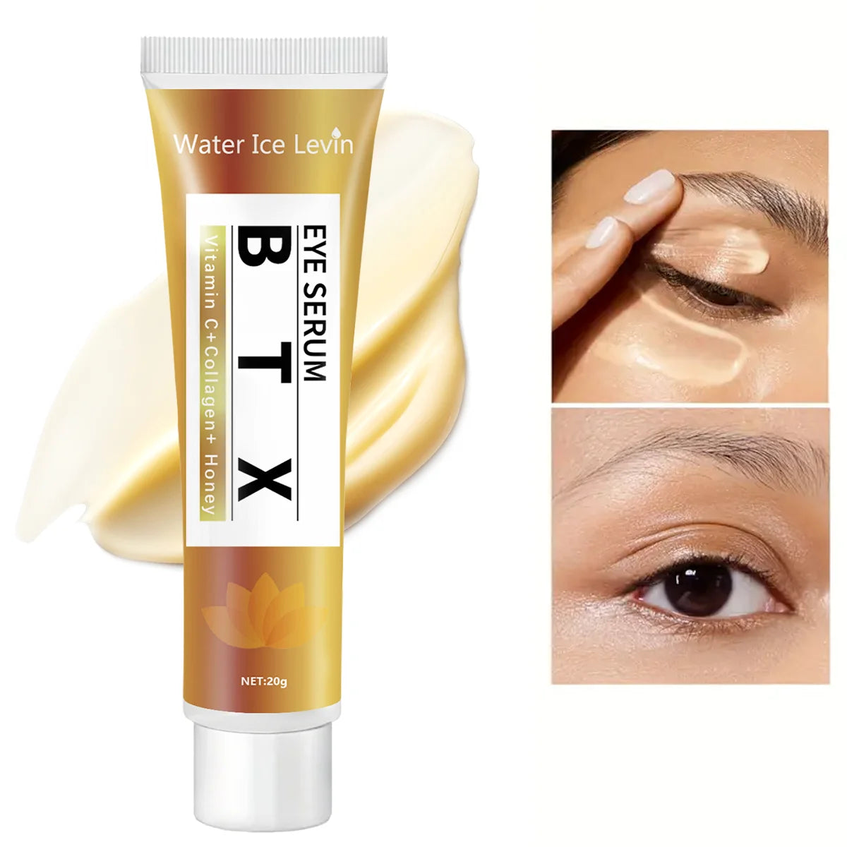 Neutral Hypoallergenic Eye Gel Cream for Adults, Containing Hyaluronic Acid. Moisturizes and Hydrates the Skin Around the Eyes. Qme