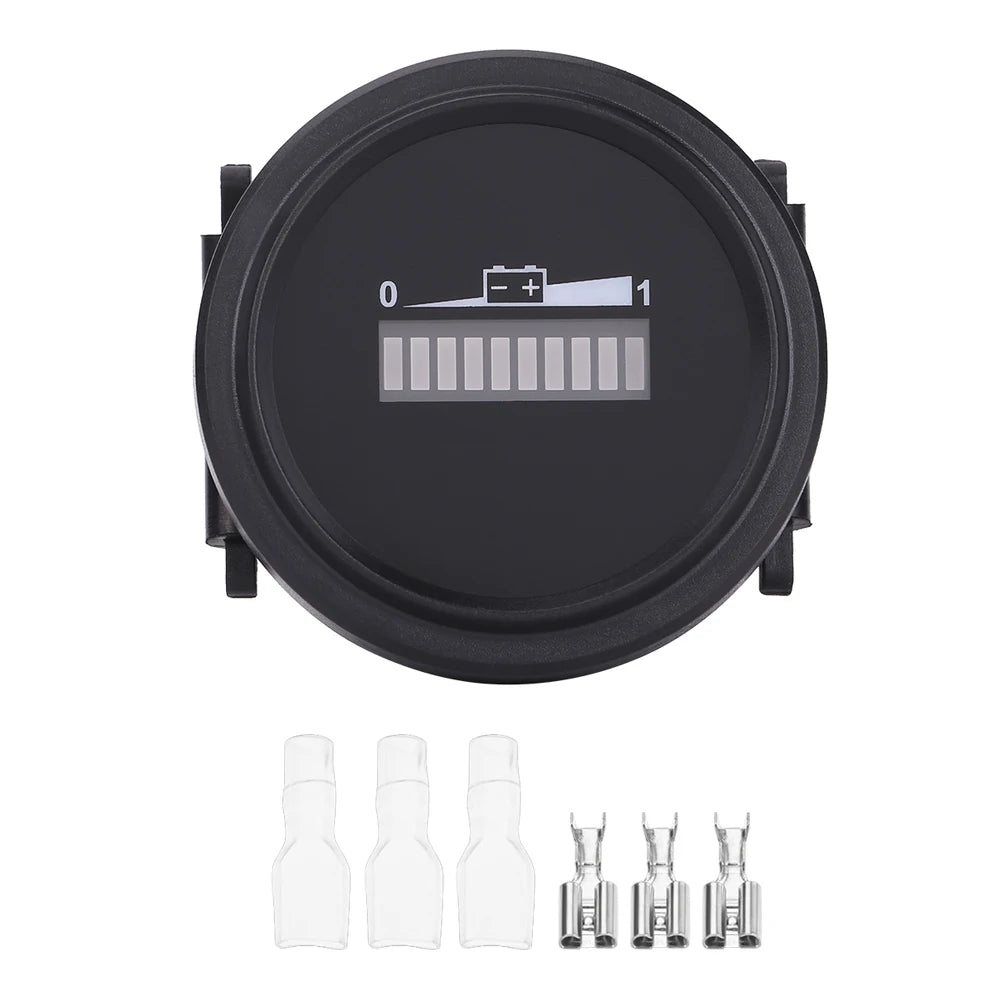 Battery Gauge Battery Meter 12V/24V/36V/48V/72V LED Digital Battery Indicator Meter Gauge for Battery Indicator Meter Qme