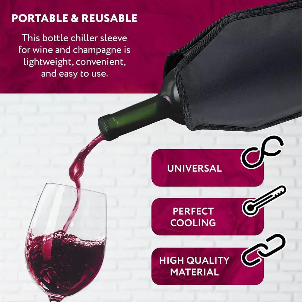 Wine Cooler Sleeve Reusable Ice Bags Beer Champagne Holder Bag Long Qme