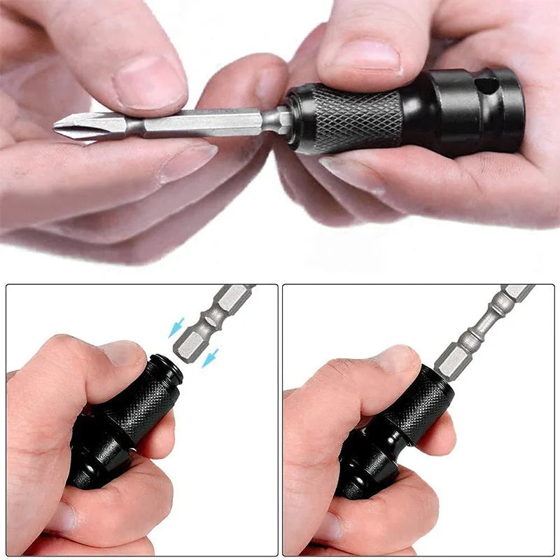 Impact Wrench Drill Adapter 1 2 4 Hex Converter Socket Extension Bit Qme